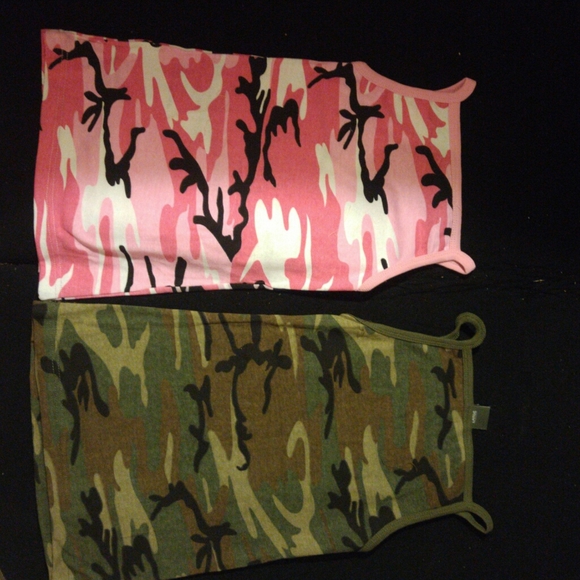 Camouflage Spaghetti Strap Tank Tops - Picture 2 of 2